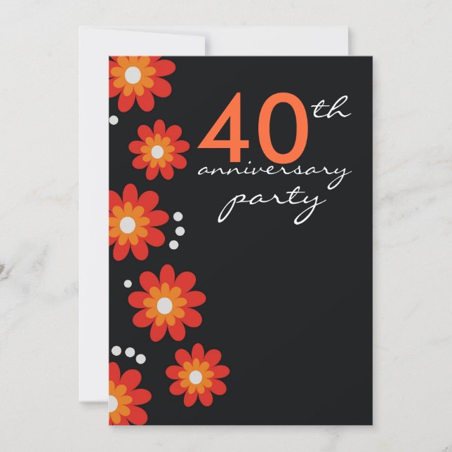 Invitations du 40e anniversaire du Mariage Ruby (Devant)