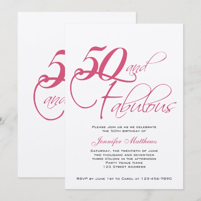 Invitations du 50e anniversaire de l'argent noir r (Devant / Derrière)