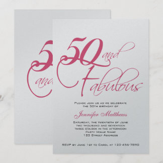 Invitations du 50e anniversaire de l'argent noir r