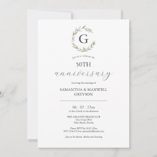 Invitations du 50e anniversaire du Mariage Botaniq
