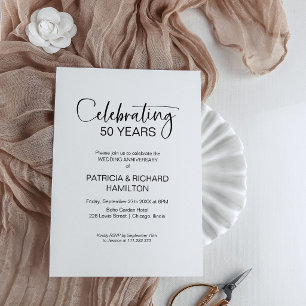 Invitations du 50e anniversaire du Mariage chic