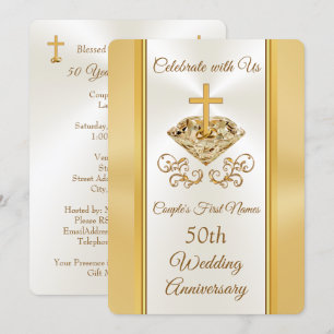 Invitations du 50e anniversaire du Mariage chrétie