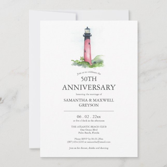 Invitations du 50e anniversaire du Mariage du litt (Devant)