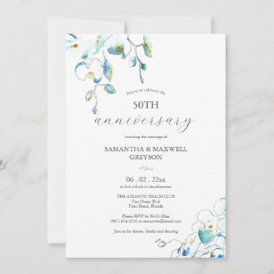 Invitations du 50e anniversaire du Mariage Fleurs 