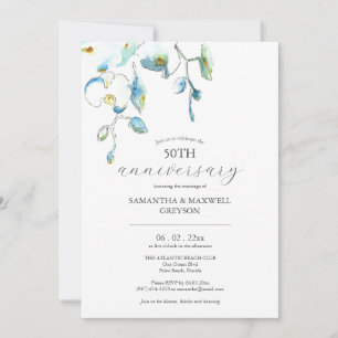 Invitations du 50e anniversaire du Mariage Floral