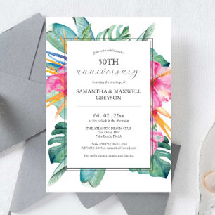Invitations du 50e anniversaire du Mariage Tropica
