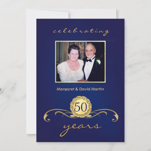 Invitations du 50e anniversaire du Royal Blue (Devant)