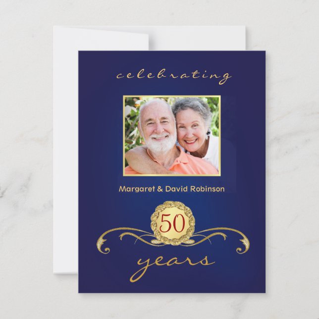 Invitations du 50e anniversaire du Royal Blue (Devant)
