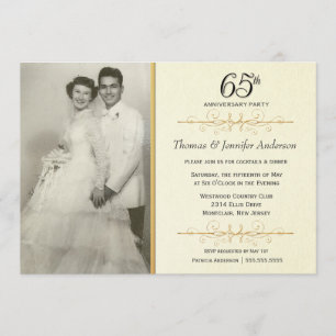Invitations du 65e anniversaire du Mariage