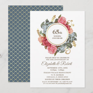 Invitations du 65e anniversaire du Mariage