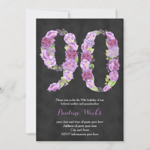 invitations du 90e anniversaire, invitations lilas