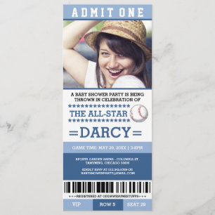 Invitations du Baby shower de base-ball bleu