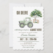 Invitations du Baby shower de ferme de tracteur ve