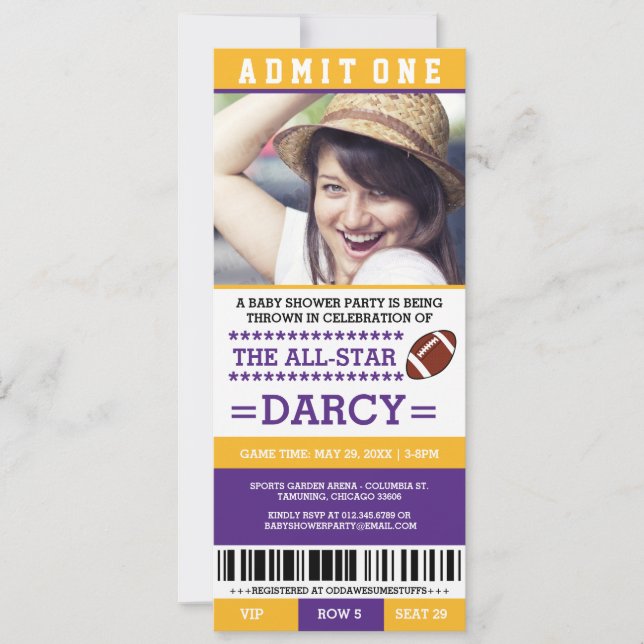 Invitations du Baby shower de football (Devant)