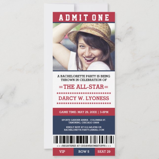 Invitations du Bachelorette Sports Ticket Party (Devant)