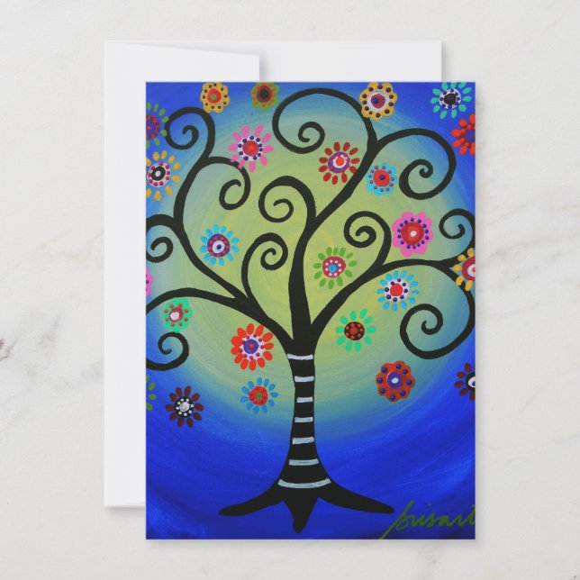 Invitations du bar Bat B'Nai Mitzvah Tree of Life (Devant)