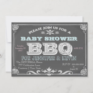 Invitations du barbecue du Baby shower du tableau 
