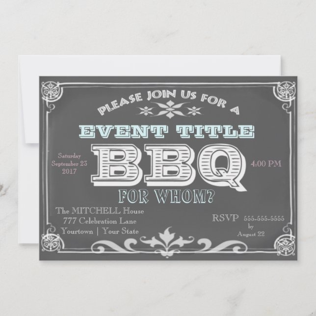 Invitations du barbecue du tableau de bord (Devant)