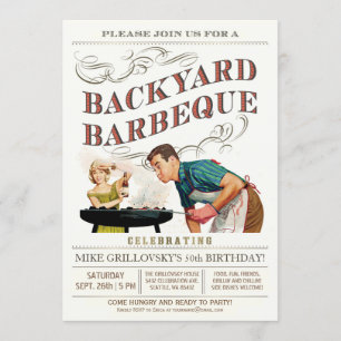 Invitations du barbecue jardin Vintage classique