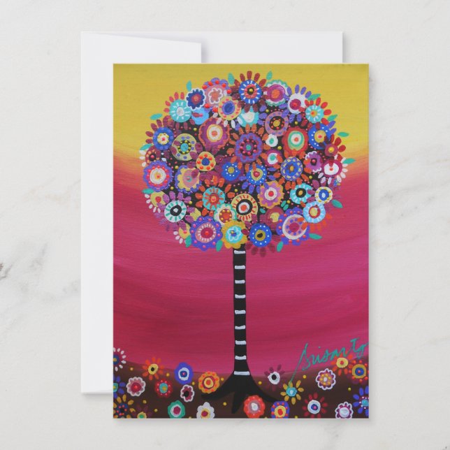 Invitations du Bat mitzvah de l'arborescence des b (Devant)