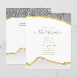 Invitations du BAT MITZVAH de Parties scintillant