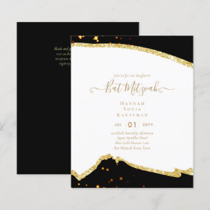 Invitations du BAT MITZVAH de Parties scintillant