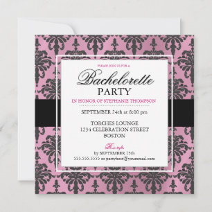Invitations du Black Lace Bachelorette Party Hot P