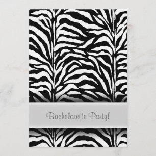Invitations du Black Zebra Bachelorette Party