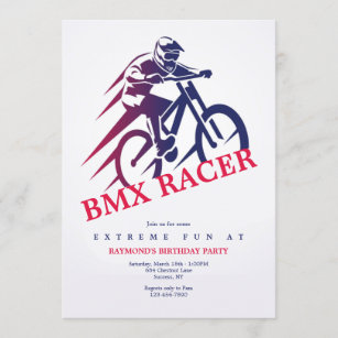 Invitations du BMX Racer Party