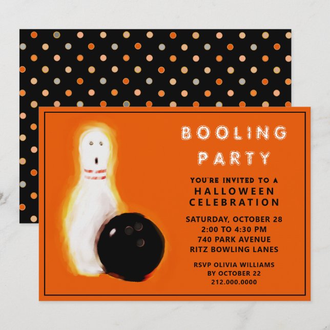 Invitations du Bowling Halloween (Devant / Derrière)