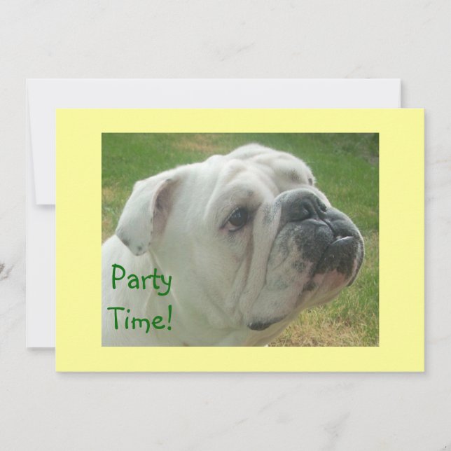 Invitations du Bulldog Party anglaises les plus fo (Devant)