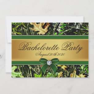 Invitations du Camo Bachelorette Party de chasse v