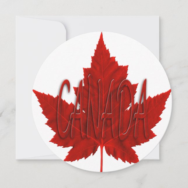 Invitations du Canada Personnalisé Drapeau du Cana (Devant)