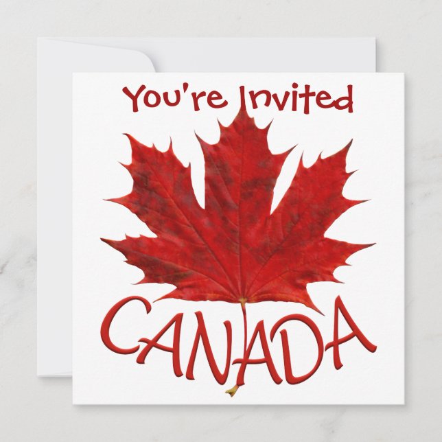 Invitations du Canada Personnalisé Drapeau du Cana (Devant)
