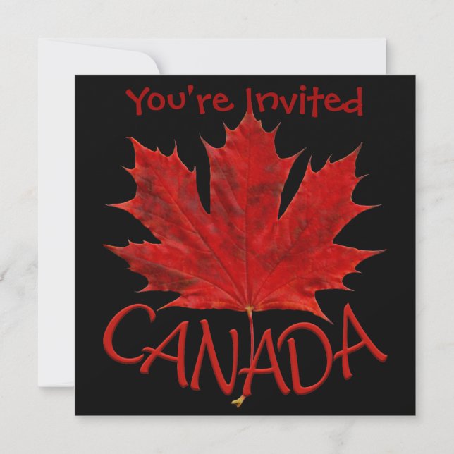 Invitations du Canada Personnalisé Drapeau du Cana (Devant)