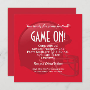 Invitations du Casque de la Journée du Jeu Rouge