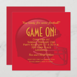 Invitations du Casque de la Journée du Jeu Rouge
