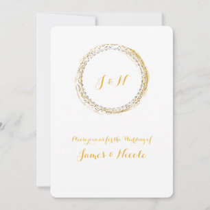 Invitations du cercle d'étincelles d'or blanc