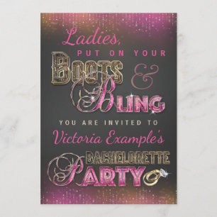 Invitations du Chalkboard Bachelorette Party