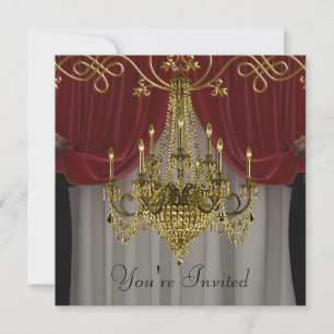 Invitations du Chandelier Rouge Bourgogne Gold