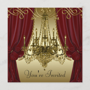 Invitations du Chandelier Rouge Bourgogne Gold