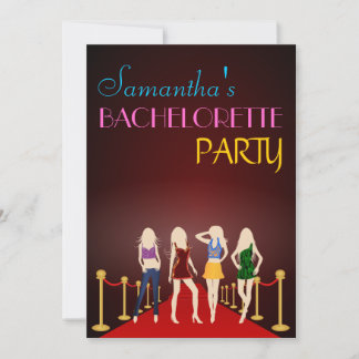 Invitations du Chic Red Carpet Bachelorette Party