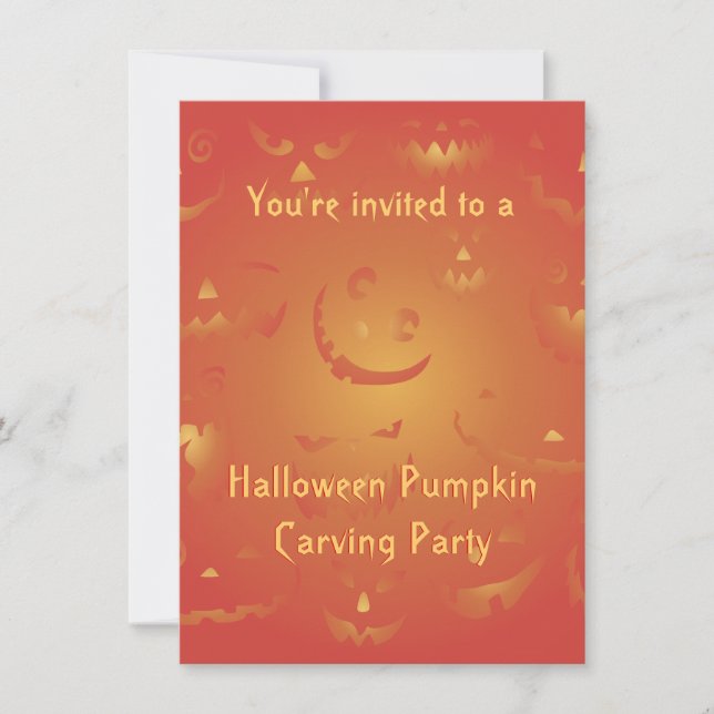 Invitations du Citrouille de sculpture d'Halloween (Devant)