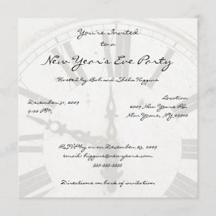 Invitations du compte à rebours du Nouvel An