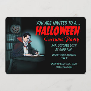 Invitations du comte Dracula pour le parti Hallowe