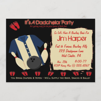 Invitations du Dadchelor Bowling Party