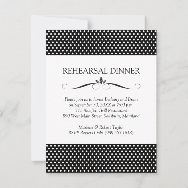 Invitations du dîner de répétition de fleurs (Devant)