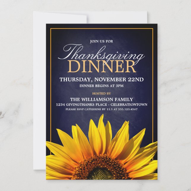 Invitations Du Dîner De Thanksgiving (Devant)