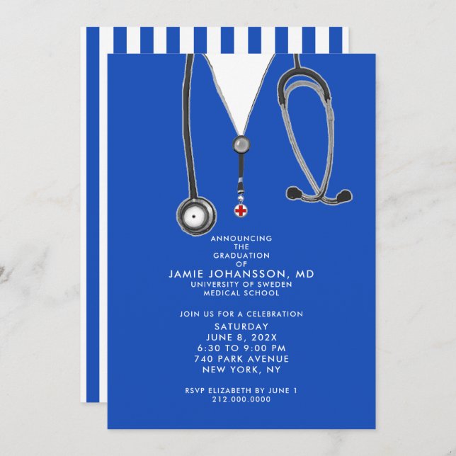 Invitations du Docteur Graduation (Devant / Derrière)