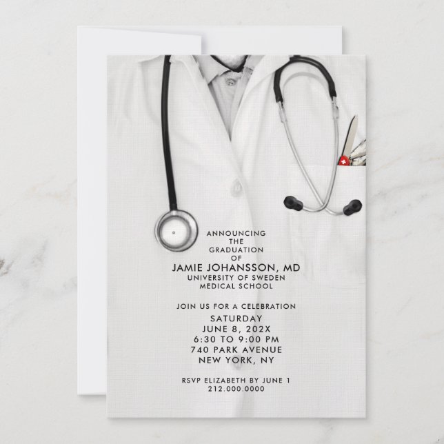 Invitations du Docteur Graduation (Devant)